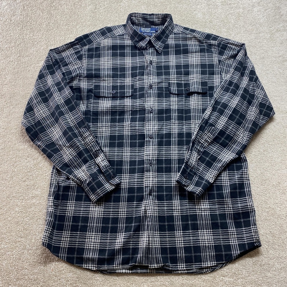 Polo Ralph Lauren Shirt Mens Large Plaid Benford Button Up Casual